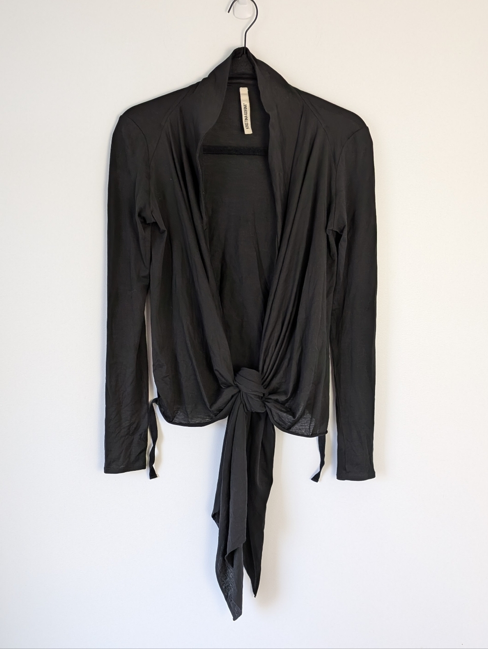 Kristina Gorina Drape Tie Front Cardigan Size 36/S Lagenlook Edgy